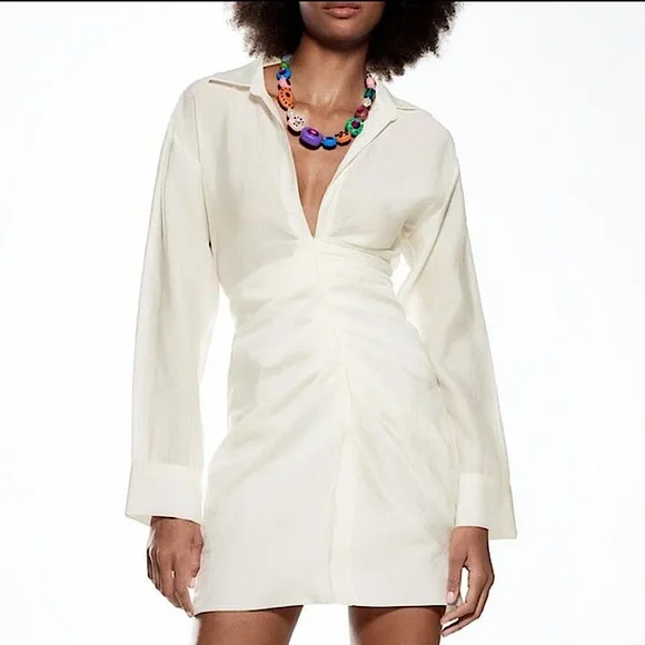 ivory dress zara Zara's Textured Strappy Dress in New Ivory Color